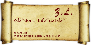 Zádori László névjegykártya