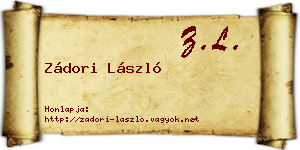 Zádori László névjegykártya